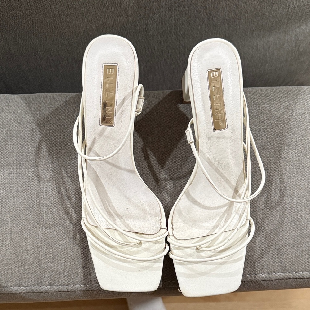 Billini White Strappy Heels